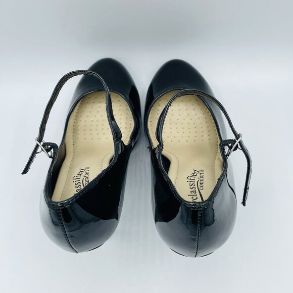 City Classified Heels Womens Size 7.5M Black Mary Jane Career Office Patent Shoe - Picture 8 of 11